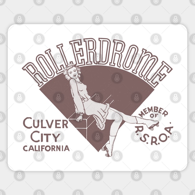 Vintage Roller Skating Culver City California Sticker by Timeless Chaos